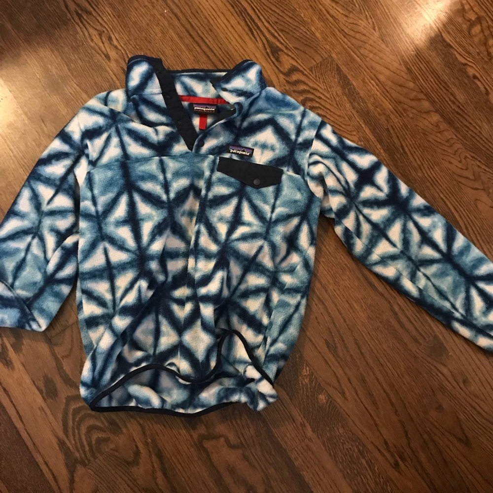 Blue Tie Dye Fleece Patagonia Pullover